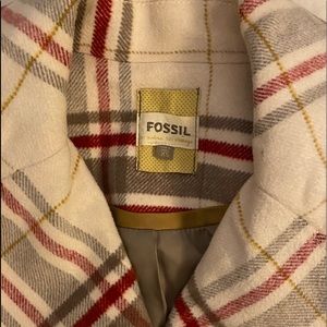 Vintage Fossil Plaid Peacoat - Candy Cane Christmas